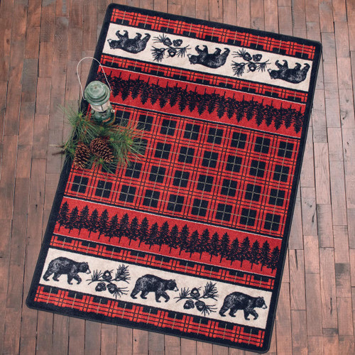 Mad Plaid Bear Rug - 3 x 4