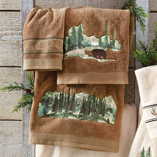 Misty Morning Bear Towel Set - Mocha