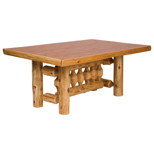 Cedar Log Standard Finish Rectangle Dining Table