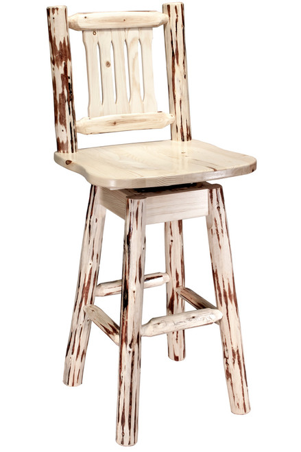 Montana Swivel Barstool with Back - Unfinished