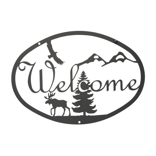 Moose & Eagle Welcome Sign