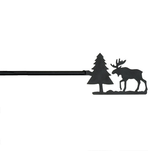 Moose & Tree Wrought Iron Curtain Rod