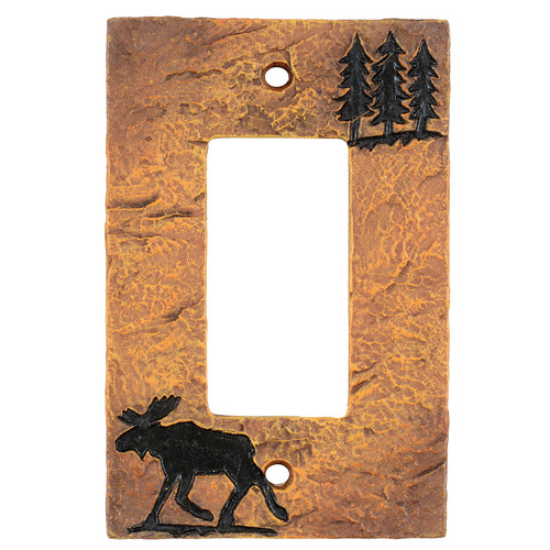 Moose Forest Stone Rocker Plate