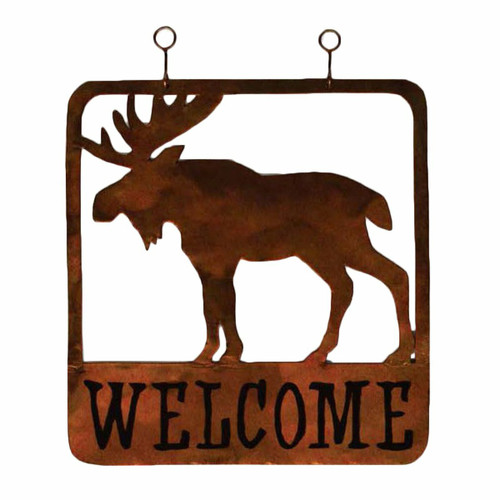 Moose Metal Welcome Sign