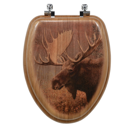 Chocolate Moose Wood Toilet Seat - Round