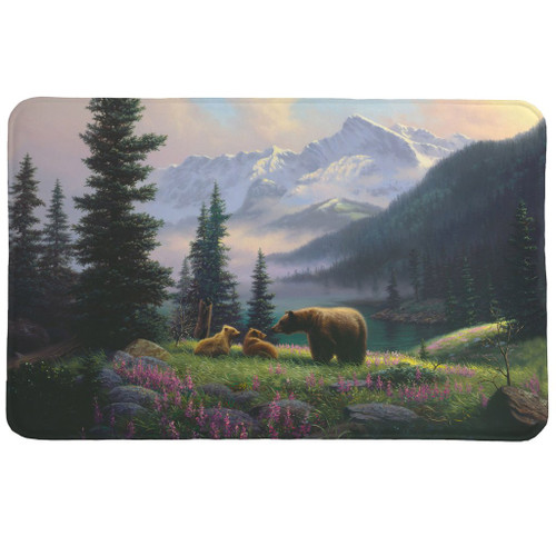 Mountain Cubs and Flowers Memory Foam Mat