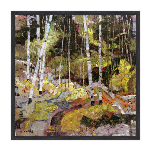 Mountain Forest in Spring Framed Canvas