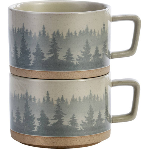 Mountain Treeline Soup Mugs - Set of 2