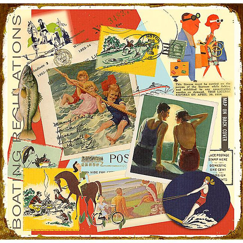 Summer Vacation Scrap Book Sign 3 - 28 x 28