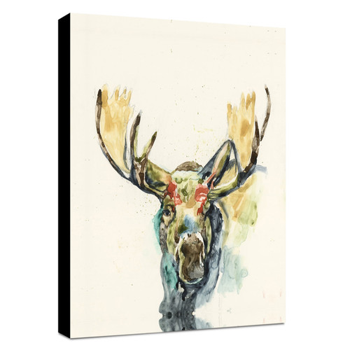 Multicolor Deer I Wrapped Canvas