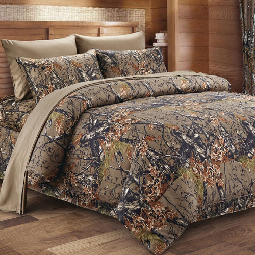 Natural Woodland Camouflage Comforter - Full/Queen