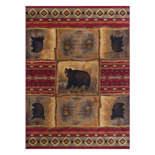 Nature Bear and Pinecone Rug - 4 x 5