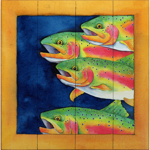 On the Move Trout Wood Wall Art - 28 x 28