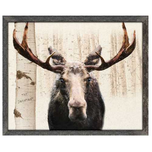 Personalized Aspen Moose Framed Canvas - Large