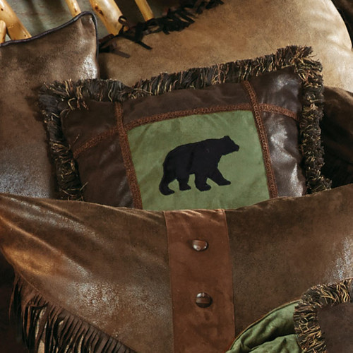 Pine Lodge Bear Square Pillow