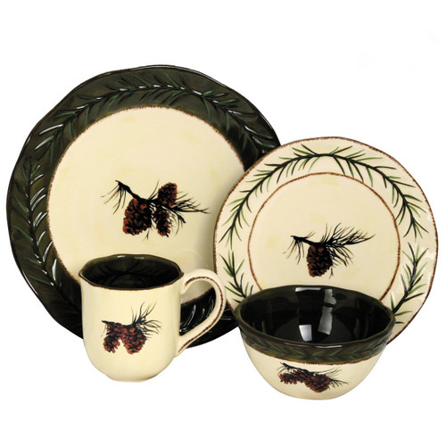 Ponderosa Pine Dinnerware Set - 16 pcs