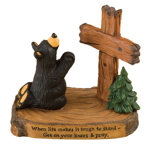 Praying Black Bear Figurine