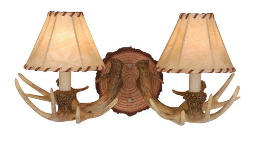 Rustic Antler Double Wall Lamp