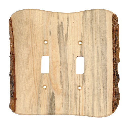 Rustic Edge Blued Pine Double Switch Plate