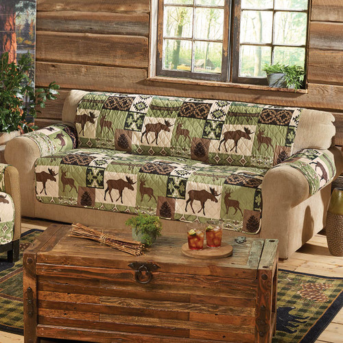 Sage Wilderness Loveseat Cover Black Forest Decor