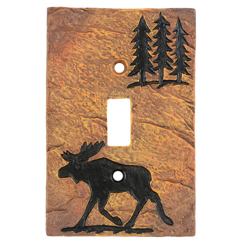 Moose Forest Stone Switch Covers