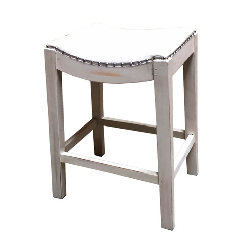 Silver Saddle Mount Counter Stool