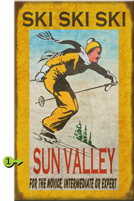 Ski Ski Ski Personalized Sign - 18 x 30