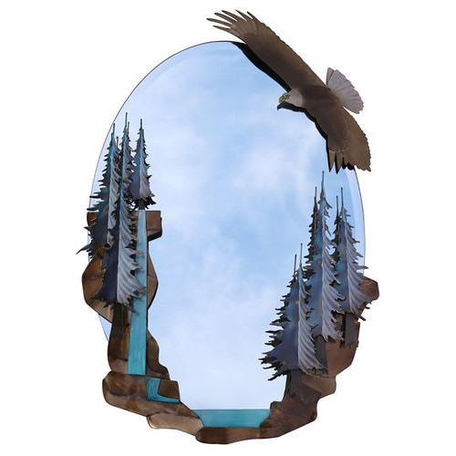 Soaring Eagle Metal Wall Mirror