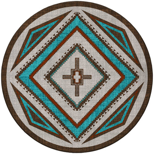 Southwest Nights Turquoise Rug - 8 Ft. Round