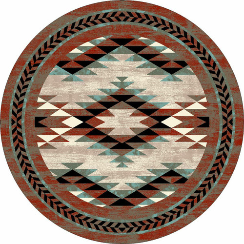 Southwest Sawtooth Rug - 8 Ft. Round