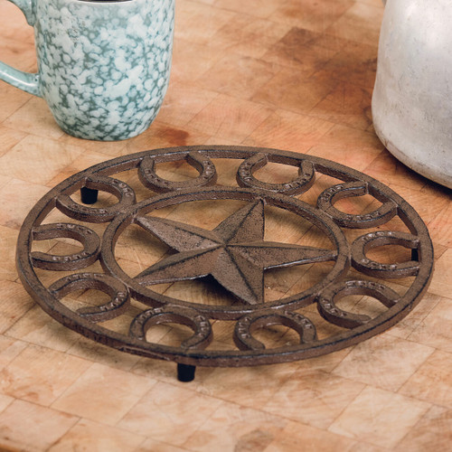 Star & Horseshoe Cast Iron Trivet