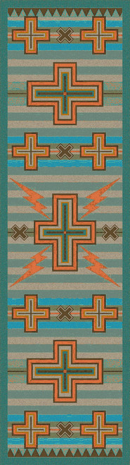 Tempest Turquoise & Gray Rug - 2 x 8