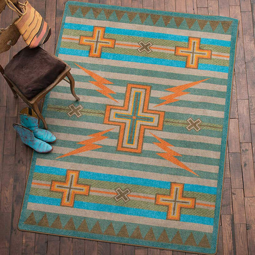 Tempest Turquoise & Gray Rug - 3 x 4