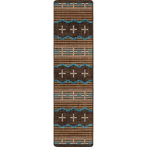 Three Chiefs Suede & Teal Rug - 2 x 8