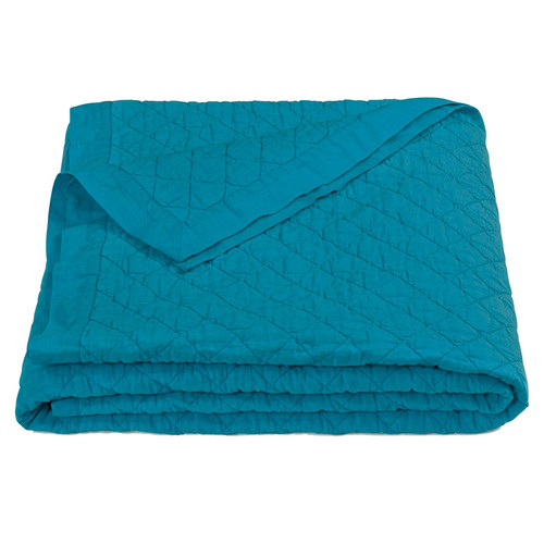 Turquoise Linen Quilt - Full/Queen