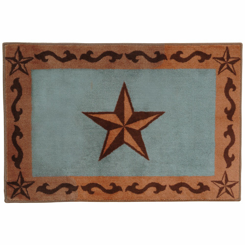 Turquoise Star Bath Rug