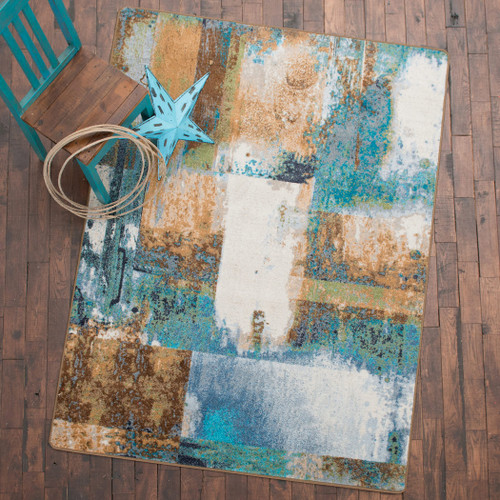 Watercolor Rust Rug - 5 x 8