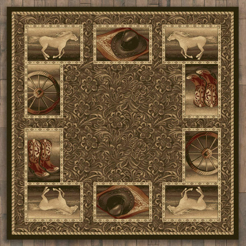 Western Home Rug - 8 Ft. Square