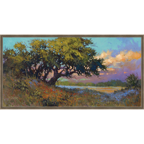Wildflower Sunset Framed Canvas