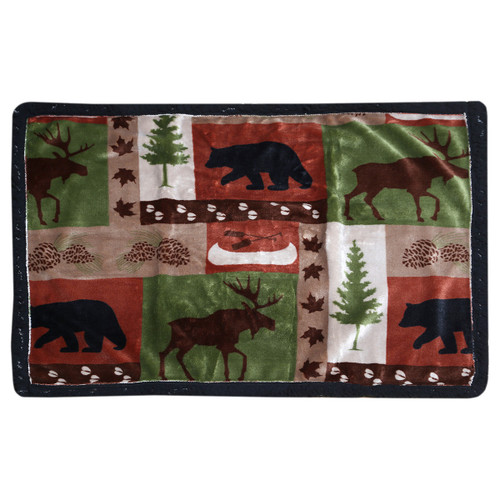 Wildlife Patch Dog Blanket with Black Sherpa - Small/Medium - OUT OF STOCK UNTIL 09/25/2024