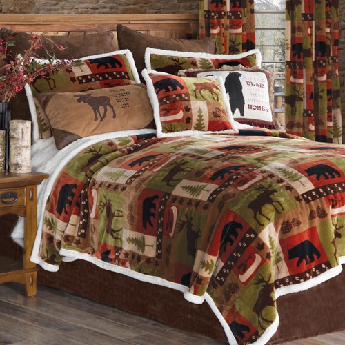 Wildlife Patch Plush Bed Set - Twin - OVERSTOCK