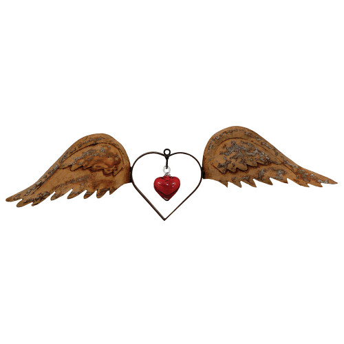 Wings with Hearts Metal Wall Art