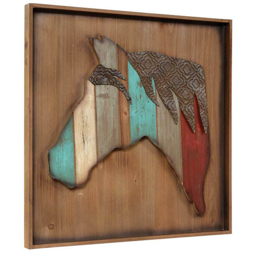 Wood & Embossed Metal Horse Wall Art - OUT OF STOCK UNTIL 12/03/2024