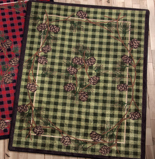 Wooded Pines Green Rug - 3 x 4