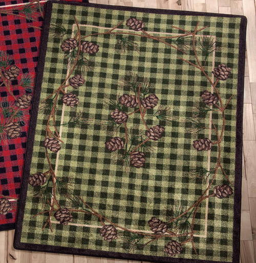 Wooded Pines Green Rug - 5 x 8