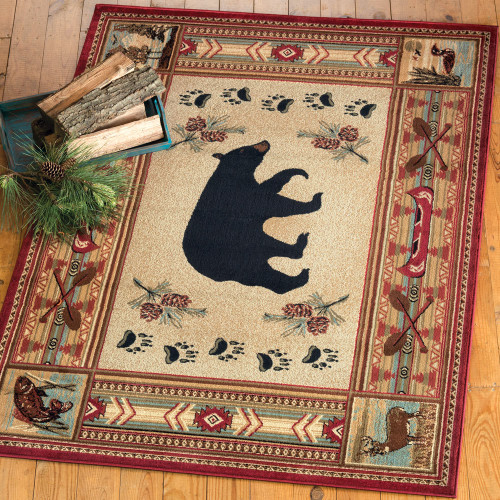 Wooded River Bear Rug - 8 x 10