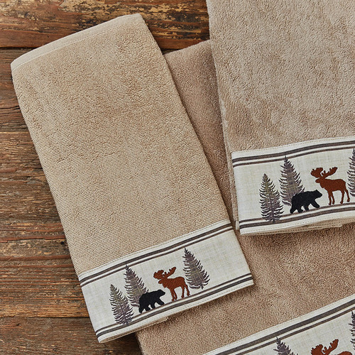 Woodland Moose & Bear Hand Towel