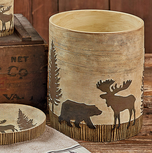 Woodland Moose & Bear Waste Basket