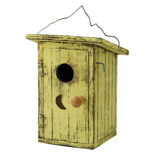 Yellow Outhouse Birdhouse