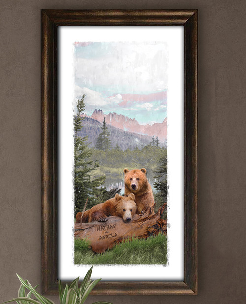 Rocky Mountain Bears Personalized Framed Canvas - 15 x 24